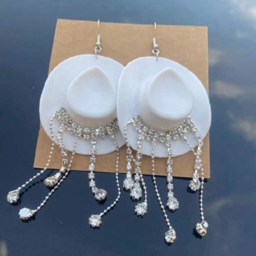 Glamorous Cowboy Hat Earrings
